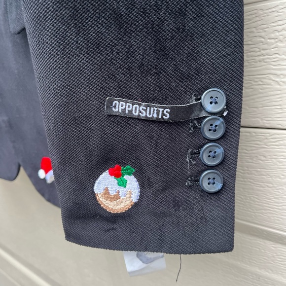 NWT Black OppoSuits Deluxe X-Mas Icons Embroidered Christmas Blazer - Picture 9 of 16